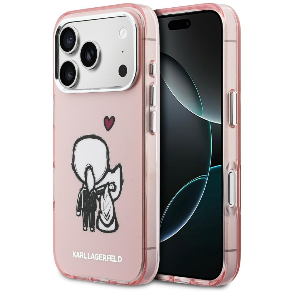 Karl Lagerfeld Karl & Choupette Back MagSafe Pink iPhone 17 Pro Max Tok