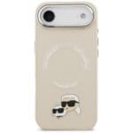 Karl Lagerfeld Karl & Choupette Pins MagSafe Beige iPhone 17 Air Tok