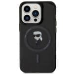 Karl Lagerfeld KLHMP14LHFCKNOK Black Hardcase IML Ikonik MagSafe iPhone 14 Pro Tok