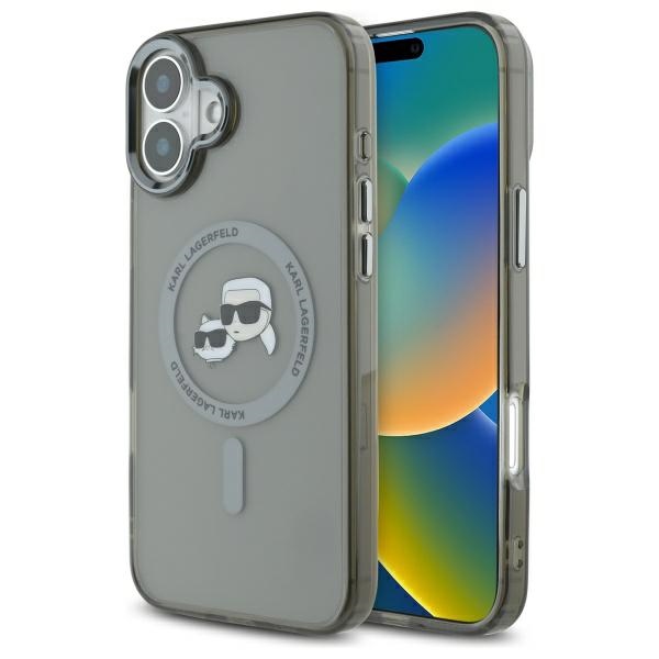 Karl Lagerfeld KLHMP16MHLSKCK Black Hardcase IML Metal Karl&Choupette Head iPhone 16 Plus Tok