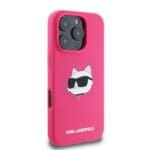 Karl Lagerfeld KLHMP16XSCHPPLF fuschia Hardcase Silicone Choupette Head iPhone 16 Pro Max Tok