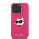 Karl Lagerfeld KLHMP16XSCHPPLF fuschia Hardcase Silicone Choupette Head iPhone 16 Pro Max Tok