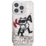 Karl Lagerfeld Liquid Glitter Choupette Logo Transparent iPhone 16 Pro Max Tok