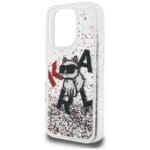 Karl Lagerfeld Liquid Glitter Choupette Logo Transparent iPhone 16 Pro Max Tok