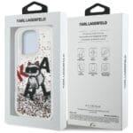 Karl Lagerfeld Liquid Glitter Choupette Logo Transparent iPhone 16 Pro Tok