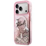 Karl Lagerfeld Liquid Glitter Karl Script Logo MagSafe Pink iPhone 17 Pro Tok