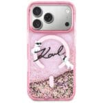 Karl Lagerfeld Liquid Glitter Karl Script Logo MagSafe Pink iPhone 17 Pro Tok