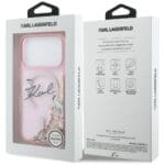 Karl Lagerfeld Liquid Glitter Karl Script Logo MagSafe Pink iPhone 17 Pro Tok