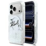 Karl Lagerfeld Liquid Glitter Karl Script Logo MagSafe Transparent iPhone 17 Pro Tok