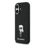 Karl Lagerfeld Liquid Silicone Metal Ikonik Black iPhone 17 Tok