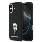 Karl Lagerfeld Liquid Silicone Metal Ikonik Black iPhone 17 Tok