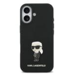 Karl Lagerfeld Liquid Silicone Metal Ikonik Black iPhone 17 Tok