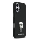 Karl Lagerfeld Liquid Silicone Metal Ikonik Black iPhone 17 Tok