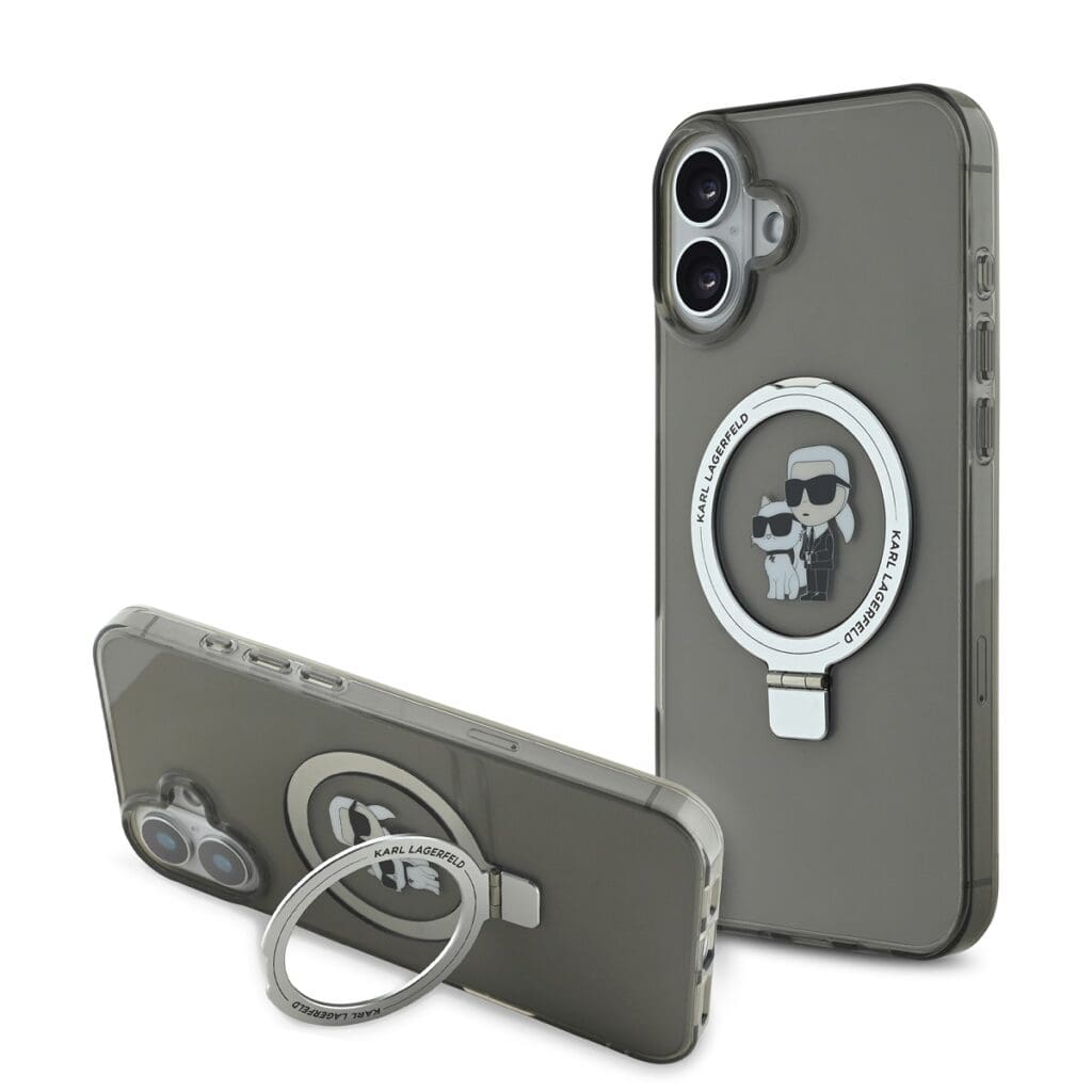 Karl Lagerfeld Ringstand Karl and Choupette MagSafe Black iPhone 16 Plus Tok