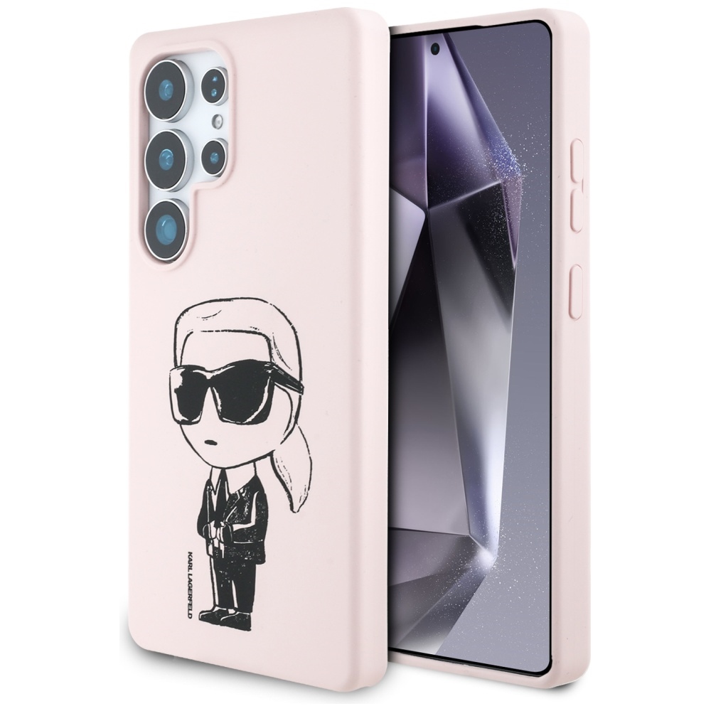 Karl Lagerfeld Silicone Graffiti Ikonik Printed Logo MagSafe Pink Samsung Galaxy S25 Ultra Tok