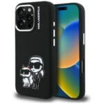 Karl Lagerfeld Silicone Karl&Choupette Sketch MagSafe Black iPhone 16 Pro Tok