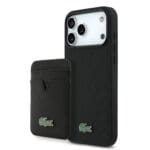 Lacoste Iconic Petit Pique MagSafe Wallet pro Black iPhone 17 Pro Max Tok