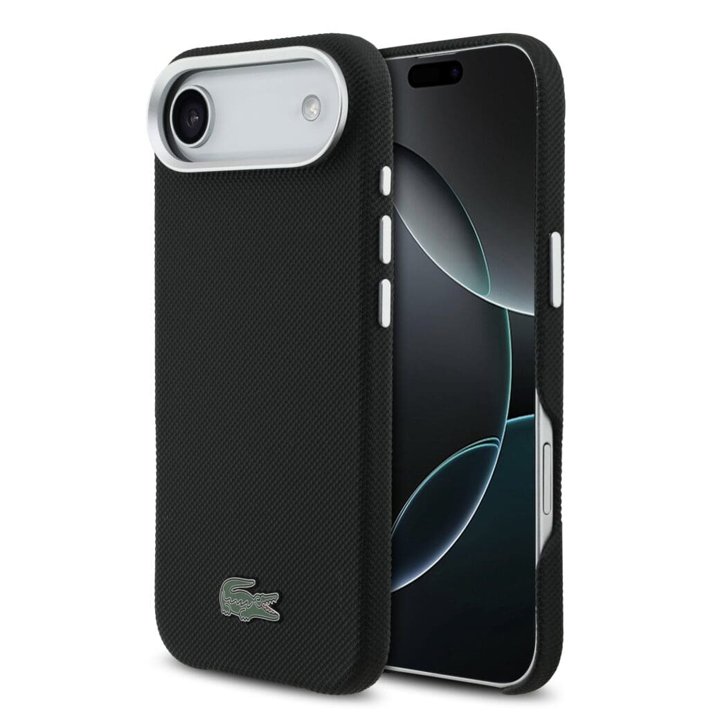 Lacoste Iconic Petit Pique Metal Logo MagSafe Black iPhone 17 Air Tok