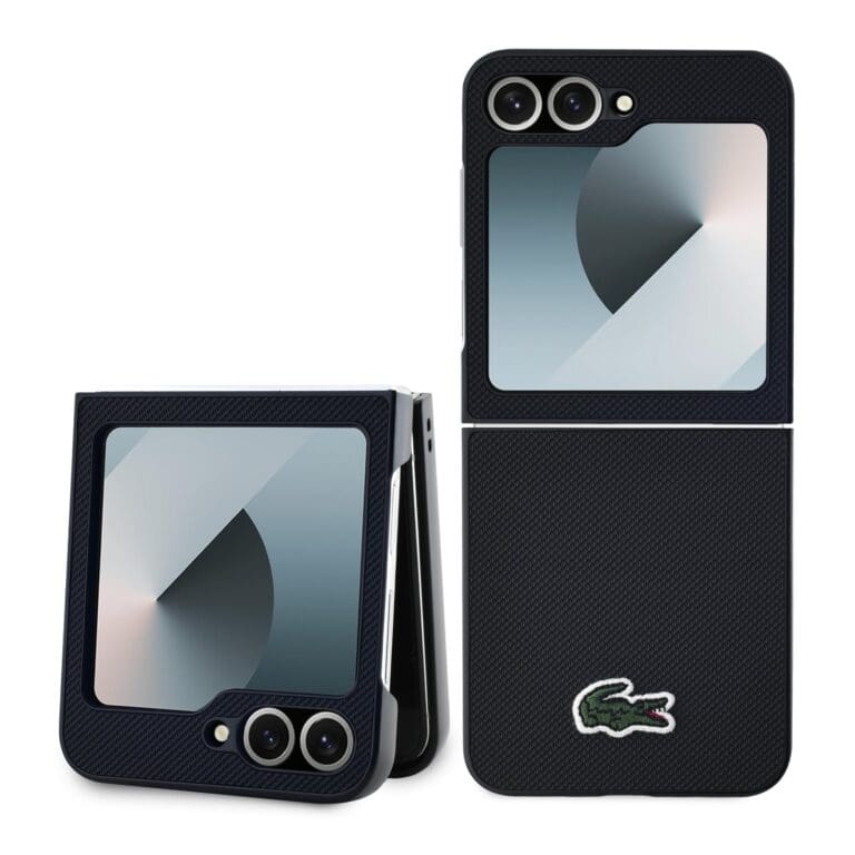 Lacoste Iconic Petit Pique Woven Logo MagSafe Samsung Black Samsung Galaxy Z Flip 6/7 Fe Tok