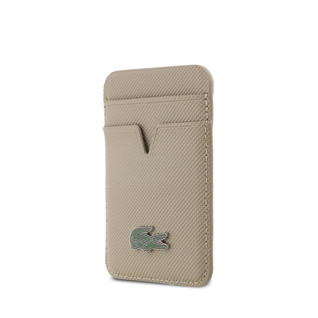 Lacoste PU Iconic Petit Pique MagSafe Wallet Taupe