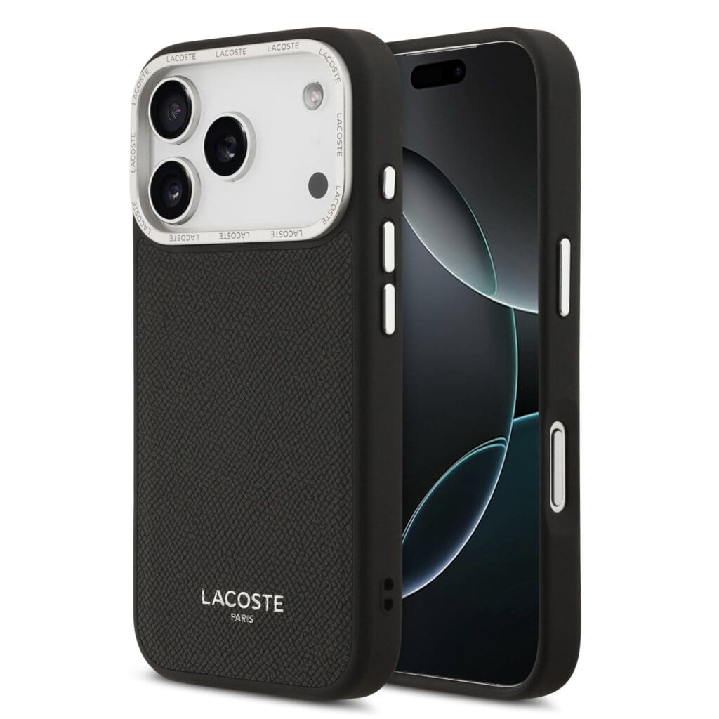 Lacoste PU Leather Champs Elysees MagSafe Black iPhone 17 Pro Tok