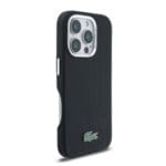 Lacoste PVC Iconic Petit Pique Metal Logo MagSafe Black iPhone 16 Pro Max Tok