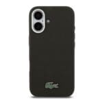 Lacoste PVC Iconic Petit Pique Metal Logo MagSafe Black iPhone 16 Tok