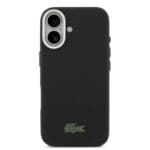 Lacoste PVC Iconic Petit Pique Metal Logo MagSafe Black iPhone 17 Tok