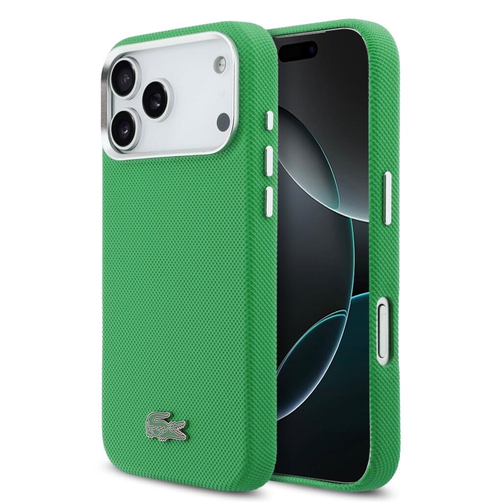Lacoste PVC Iconic Petit Pique Metal Logo MagSafe Green iPhone 17 Pro Max Tok