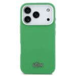 Lacoste PVC Iconic Petit Pique Metal Logo MagSafe Green iPhone 17 Pro Tok