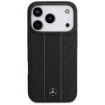 Mercedes Leather Laurel Leaves Stripes MagSafe Black iPhone 17 Pro Tok