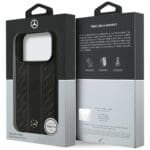 Mercedes Leather Laurel Leaves Stripes MagSafe Black iPhone 17 Pro Tok