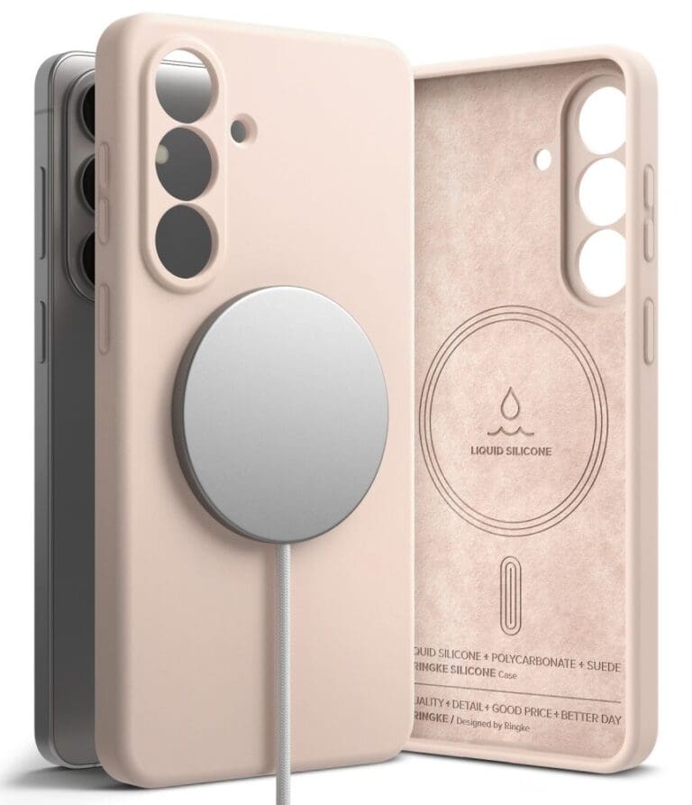 Ringke Silicone Magnetic MagSafe Pink Sand Samsung Galaxy S26 Plus Tok