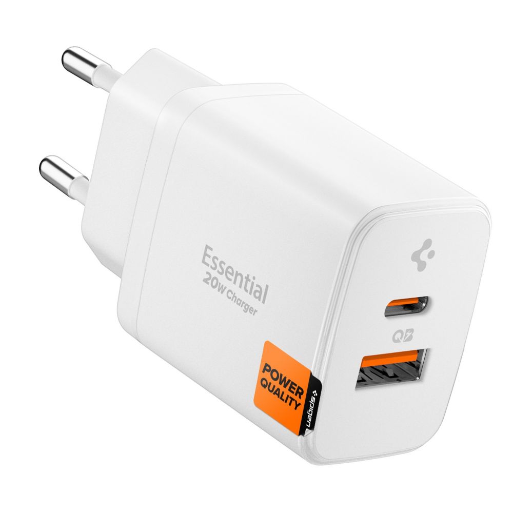 Spigen Essential Ee202Eu 2-Port Network Charger 20W White