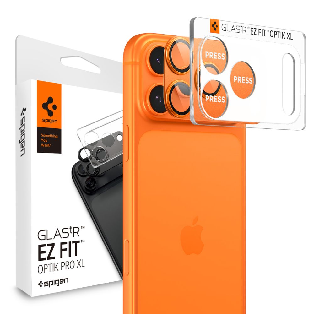 Spigen Optik Pro XL Glas.Tr ”Ez Fit” Camera Protector Orange iPhone 17 Pro