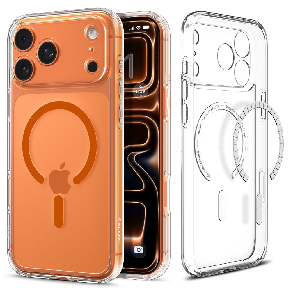 Spigen Ultra Hybrid Mag MagSafe Clear/Orange iPhone 17 Pro Max Tok