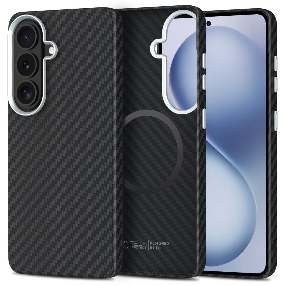 Tech-Protect Ion Carbon MagSafe Black/Silver Samsung Galaxy S26 Tok