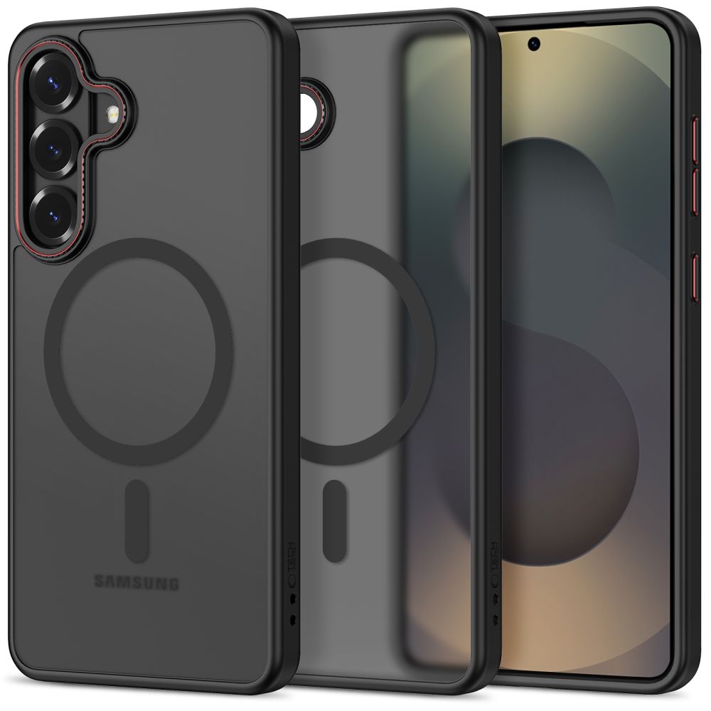 Tech-Protect Magcam MagSafe Matte Black/Red Samsung Galaxy S26 Plus Tok