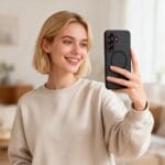 Tech-Protect Magcam MagSafe Matte Black/Red Samsung Galaxy S26 Tok