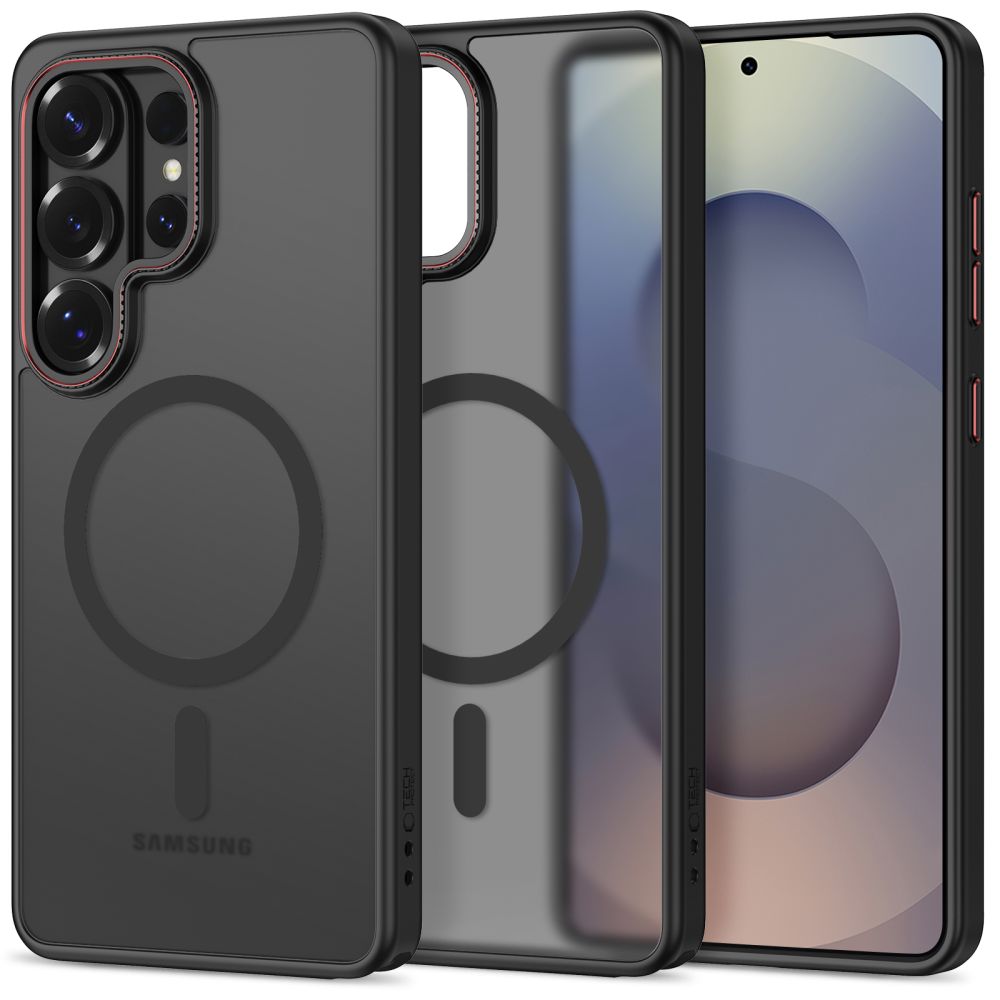 Tech-Protect Magcam MagSafe Matte Black/Red Samsung Galaxy S26 Ultra Tok