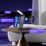 Usams 3-in-1 wireless charger with lamp 15W Black CD181WXC01 (US-CD181)