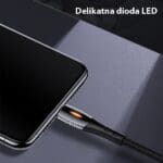 Usams Braided U-Tone Lightning Cable 1.2m Power-off 2A Fast Charging Black SJ344USB01 (US-SJ344)