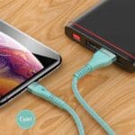 Usams Braided U33 Lightning Cable 1.2m 2A Fast Charging cyan SJ360USB02 (US-SJ360)