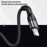 Usams Braided U55 2A Lightning Cable Black 1m SJ448USB01 (US-SJ448)