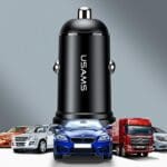 Usams Car Charger 2xUSB 2.4A Mini Black CC114TC01 (US-CC114)