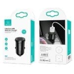 Usams Car Charger 2xUSB 2.4A Mini Black CC114TC01 (US-CC114)