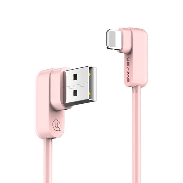 Usams U-flow Angled Lightning Cable 1.2m 2A Pink IPUSBCY03 (US-SJ165)