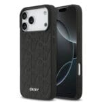 DKNY PU Leather Grid Pattern MagSafe Black iPhone 17 Pro Max Tok