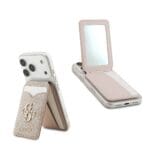 Guess PU 4 G Mirror MagSafe Cardslot Wallet with Stand Pink