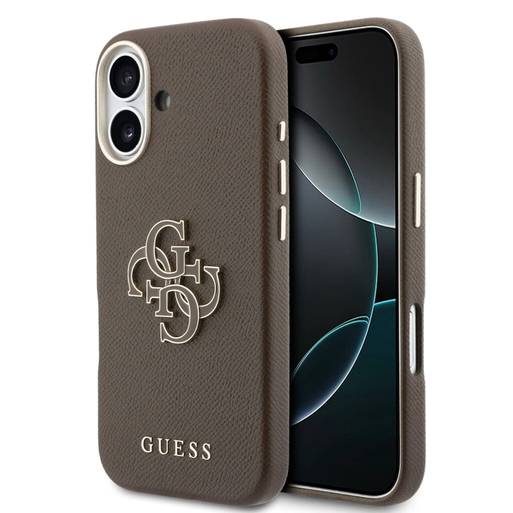 Guess PU Resin Logo Brown Tok iPhone 17